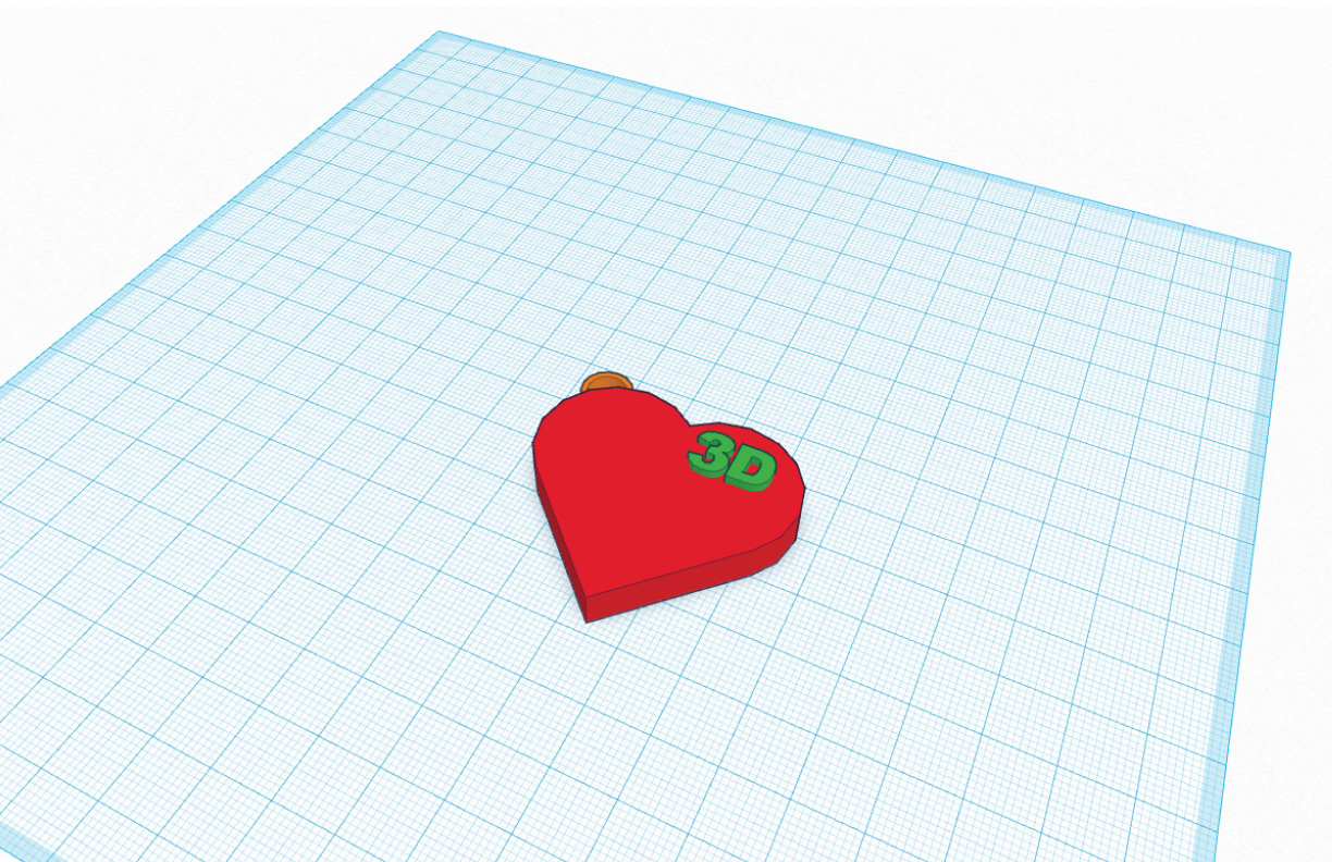 Graphic of 3D software with heart