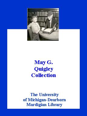 Digital bookplate for the May G. Quigley Collection