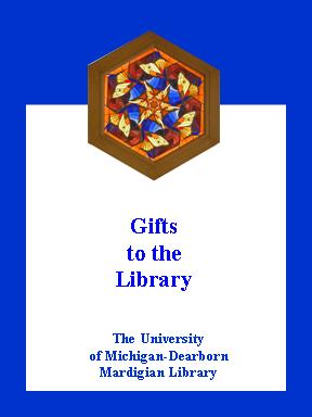 Digital bookplate for Gifts to the Library