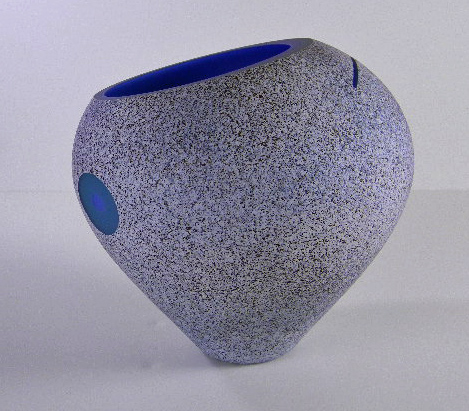 Stone Vessel, Curtiss R. Brock, American b.1961, acid-etched glass, ca. 1984, Gift of the Artist in Memory of Frank Scanlon