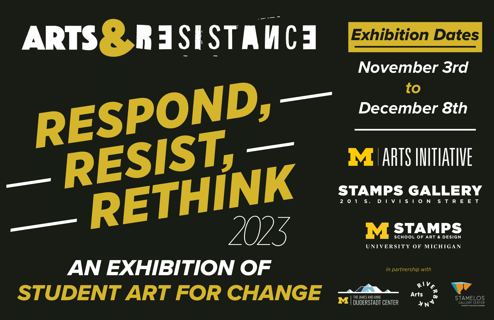 Poster of Respond/​Resist/​Rethink: An Exhibition of Student Art for Change
